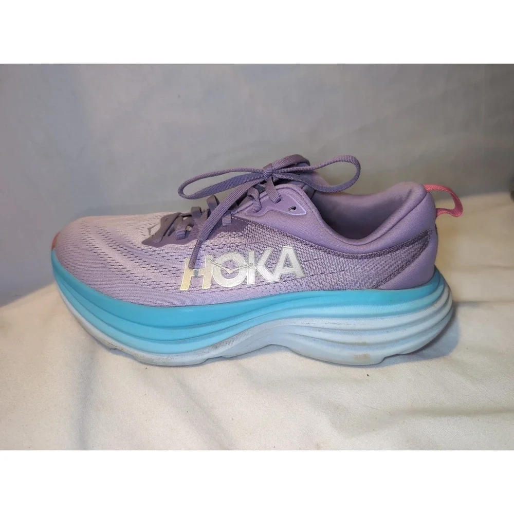 HOKA ONE ONE Women's Bondi 8 Running Shoe 1127952 Chalk Violet Pastel Lilac 8.5B